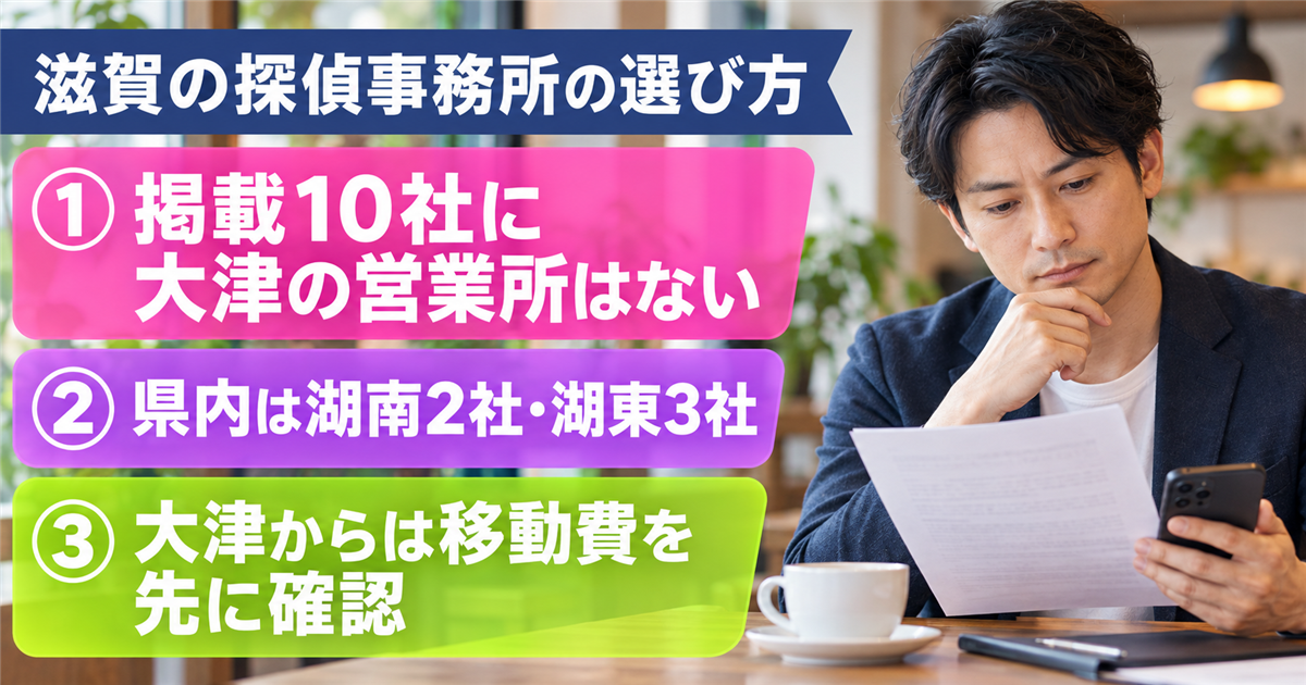 滋賀の探偵事務所の選び方